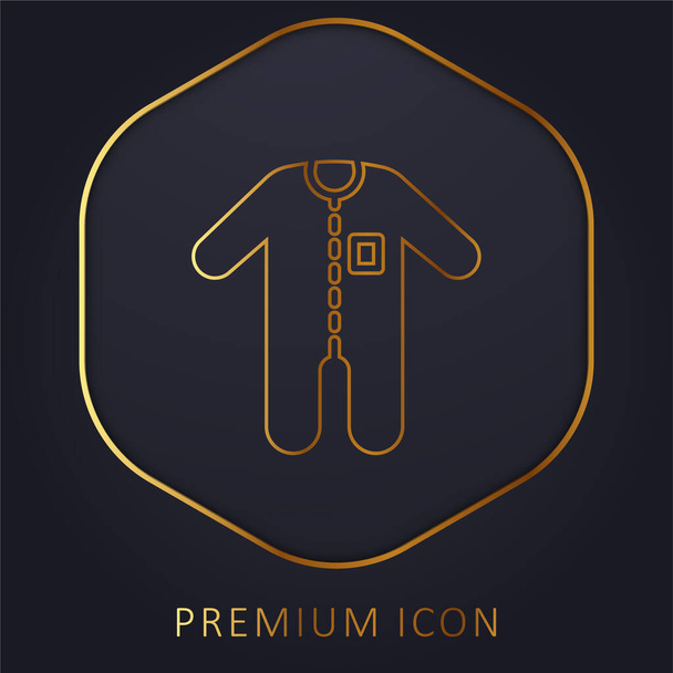 Body golden line premium logo or icon - Vector, Image