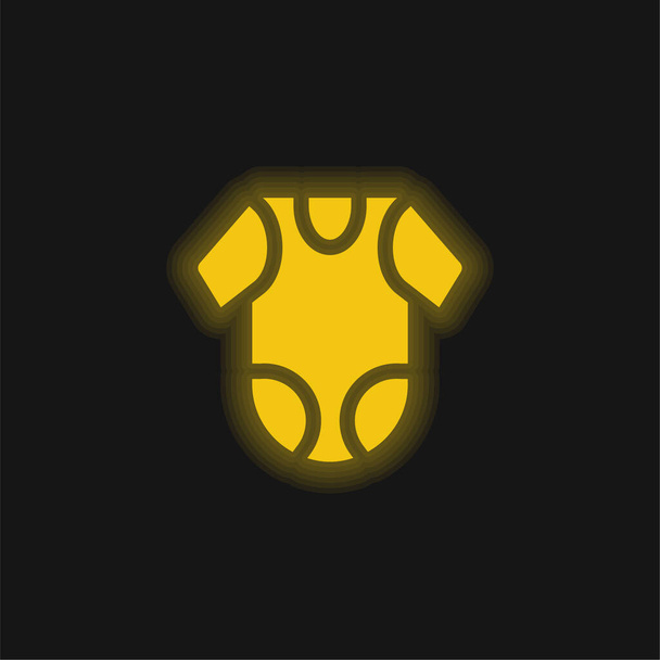 Vêtements bébé jaune brillant icône néon - Vecteur, image