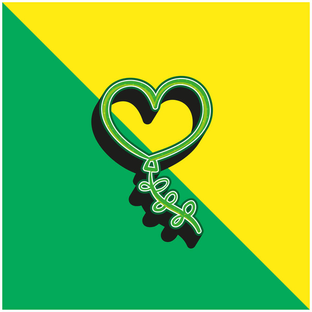 Balão Verde e amarelo moderno logotipo vetor 3d ícone - Vetor, Imagem