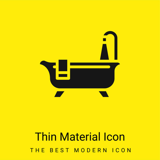 Bañera de limpieza mínimo icono de material amarillo brillante - Vector, Imagen