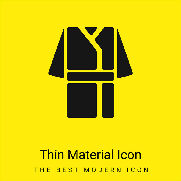 Халат минимальный ярко-желтый значок материала - Вектор,изображение