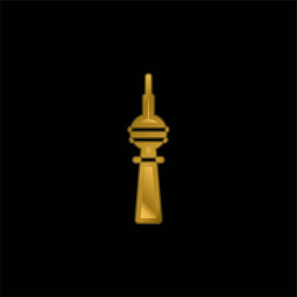 Berlín chapado en oro icono metálico o logo vector - Vector, imagen