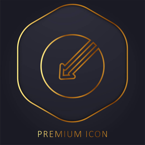 Flecha izquierda línea dorada logotipo premium o icono - Vector, Imagen