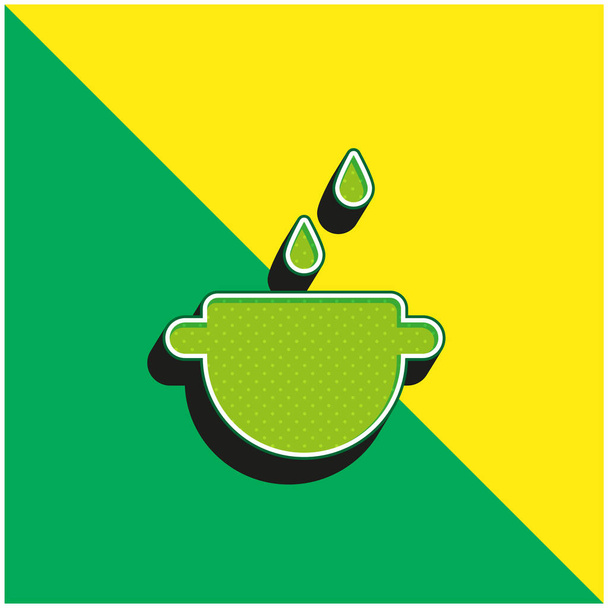 Forrásban lévő zöld és sárga modern 3D vektor ikon logó - Vektor, kép