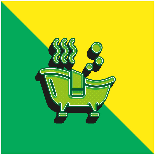 Бат зелений і жовтий сучасний 3d векторний логотип ікони - Вектор, зображення