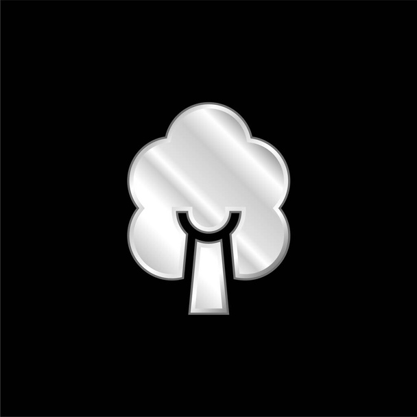 Birch Tree postříbřená kovová ikona - Vektor, obrázek