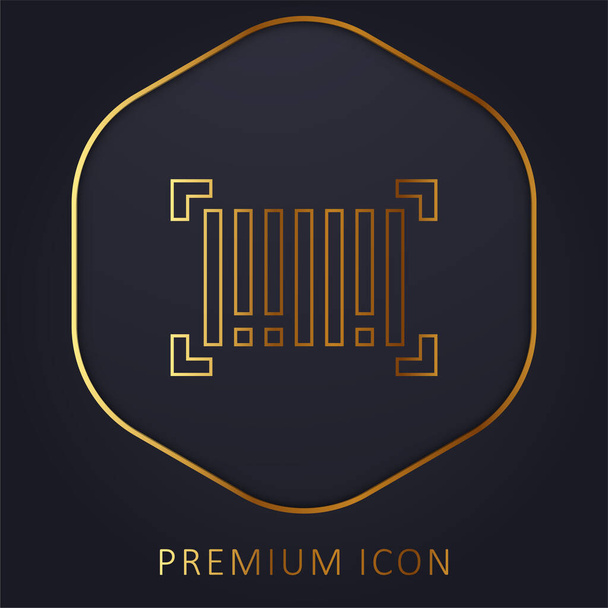Vonalkód arany vonal prémium logó vagy ikon - Vektor, kép