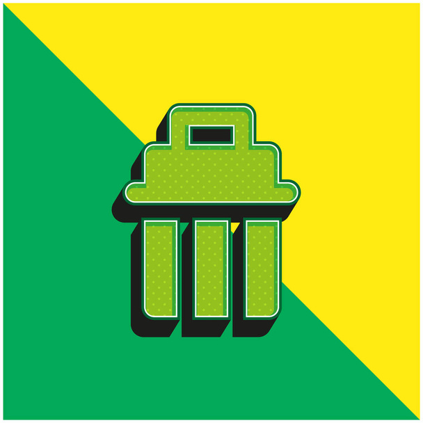 Bin Zöld és sárga modern 3D vektor ikon logó - Vektor, kép