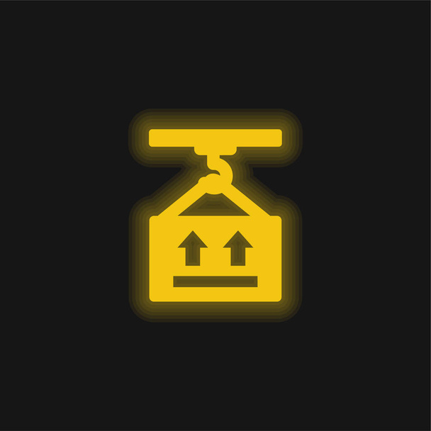 Κουτί κίτρινο λαμπερό νέον εικονίδιο - Διάνυσμα, εικόνα
