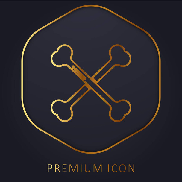 Ligne d'or os logo premium ou icône - Vecteur, image
