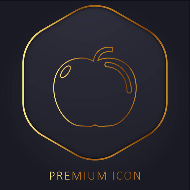 Apple gouden lijn premium logo of pictogram - Vector, afbeelding