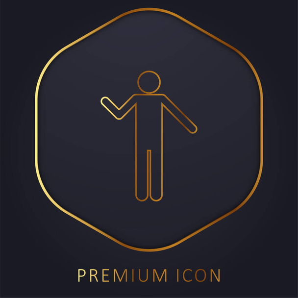 Alapvető sziluett arany vonal prémium logó vagy ikon - Vektor, kép