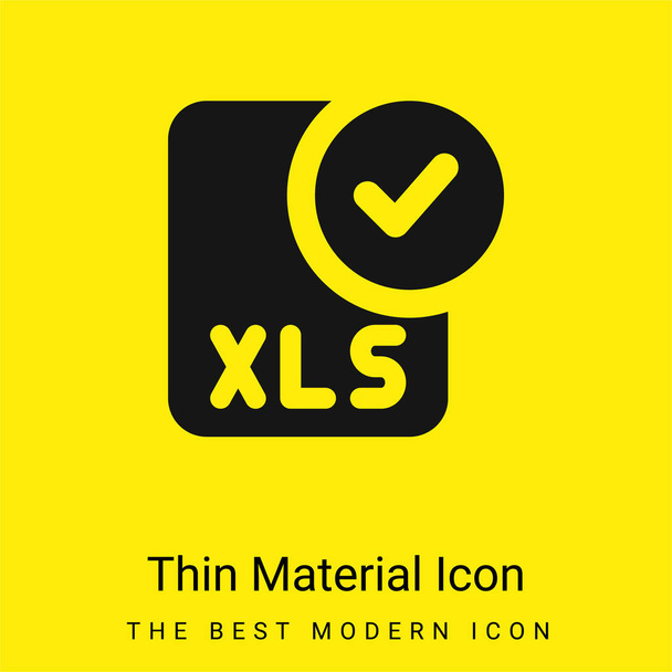 Approve minimal bright yellow material icon - Vector, Image
