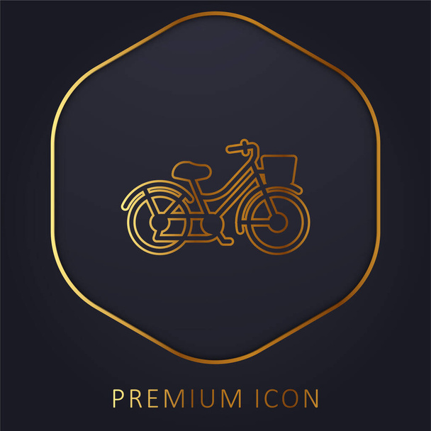 Pyörä kultainen linja palkkio logo tai kuvake - Vektori, kuva