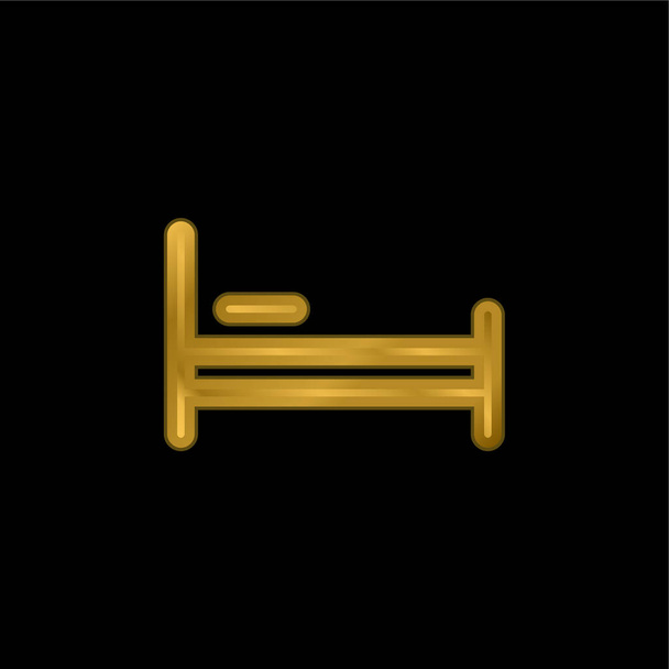 Bett vergoldet metallisches Symbol oder Logo-Vektor - Vektor, Bild