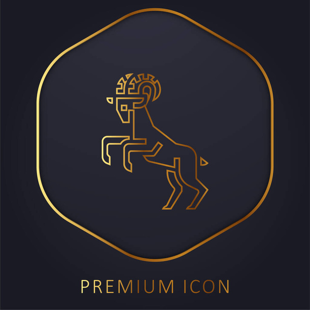Ariete linea dorata logo premium o icona - Vettoriali, immagini