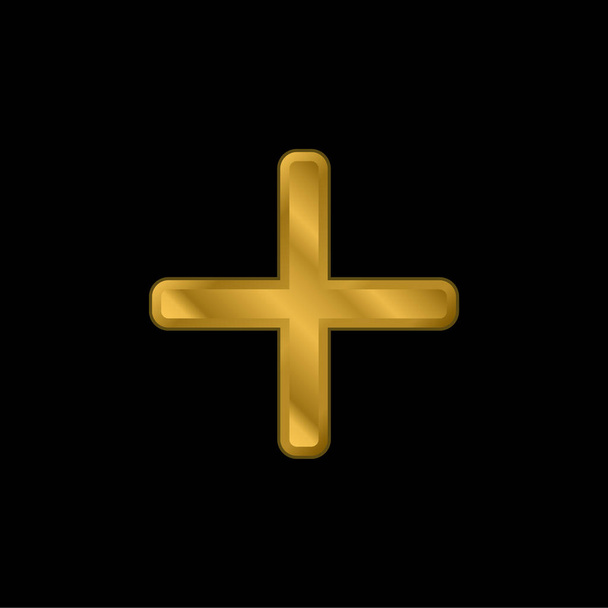 Añadir chapado en oro icono metálico o vector de logotipo - Vector, Imagen