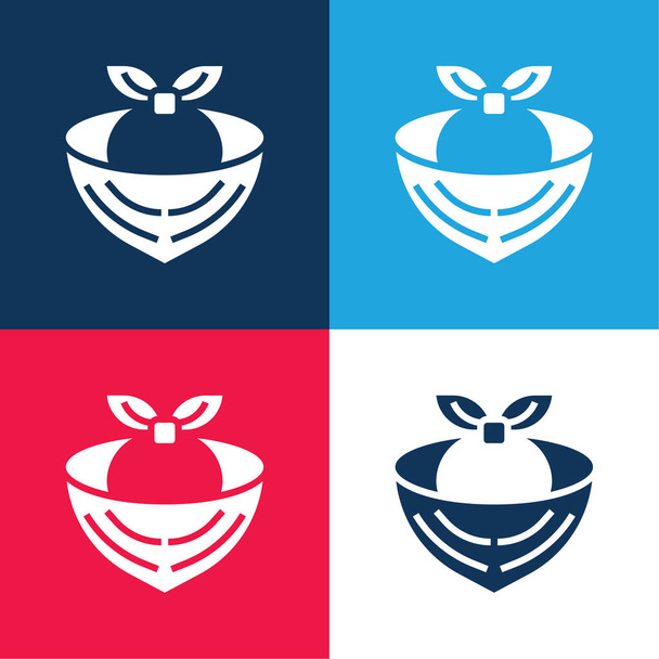Bandana blu e rosso quattro set icona minimale colore - Vettoriali, immagini
