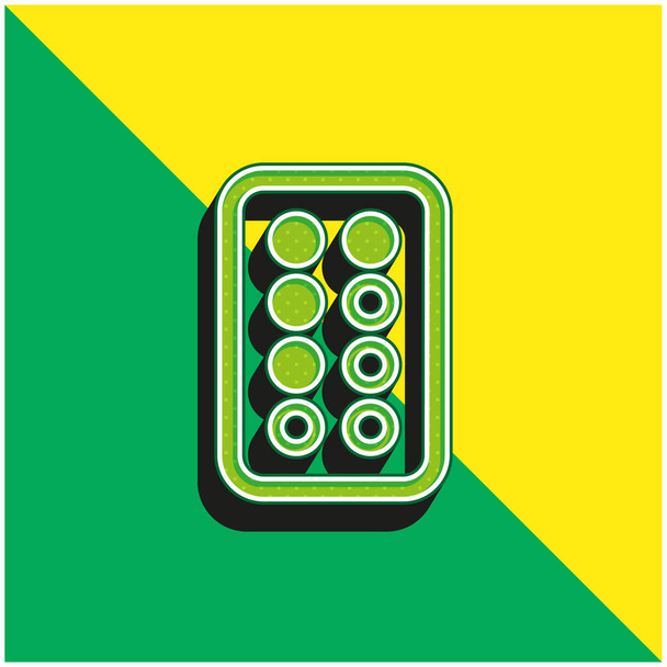 抗生物質グリーンと黄色の現代的な3Dベクトルアイコンのロゴ - ベクター画像