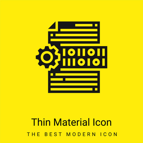 Δυαδικό κώδικα ελάχιστο φωτεινό κίτρινο εικονίδιο υλικού - Διάνυσμα, εικόνα