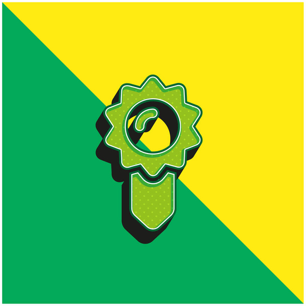 Yer imi Yeşil ve sarı modern 3d vektör simgesi logosu - Vektör, Görsel