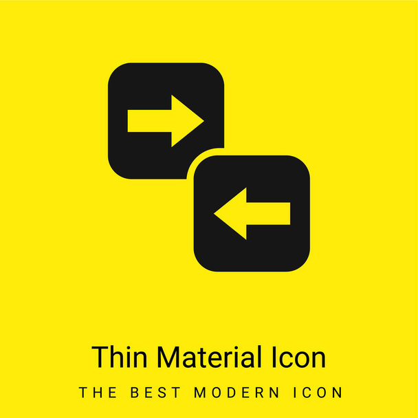 Arrow Directions minimal bright yellow material icon - Vector, Image