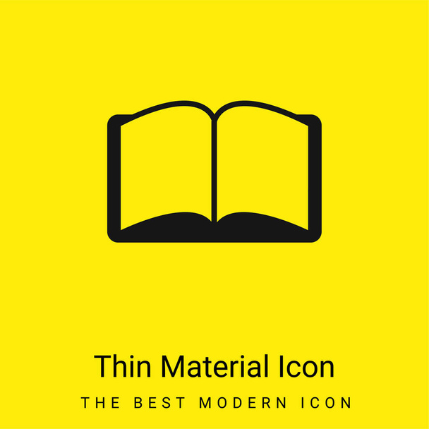 Libro abierto forma simétrica mínimo icono de material amarillo brillante - Vector, imagen