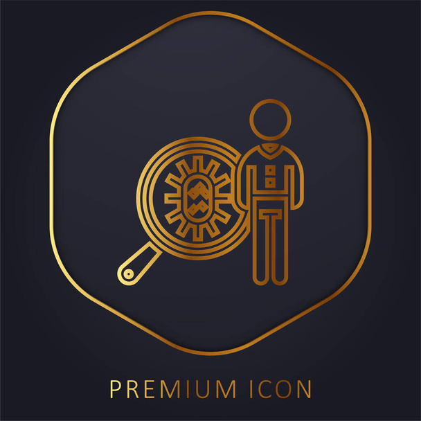 Bakterien goldene Linie Premium-Logo oder Symbol - Vektor, Bild