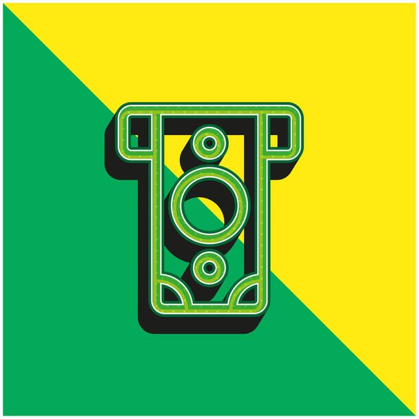 ATM Cash Groen en geel modern 3D vector pictogram logo - Vector, afbeelding