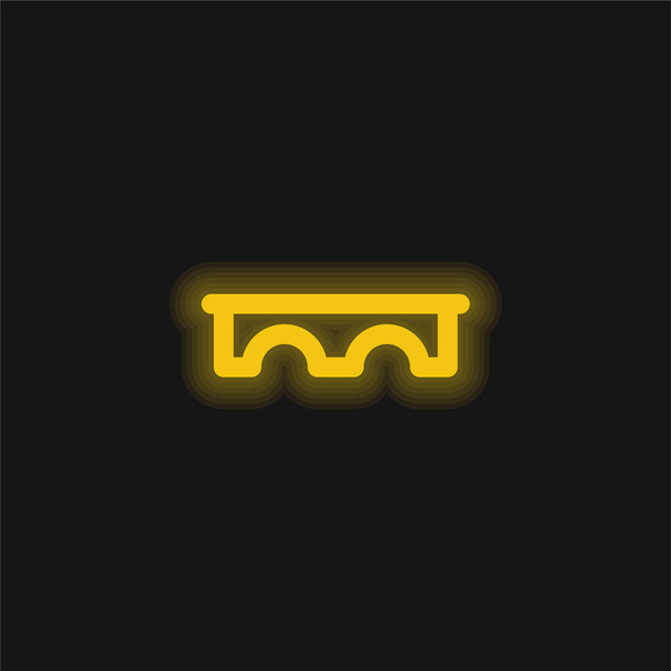 Silta keltainen hehkuva neon kuvake - Vektori, kuva