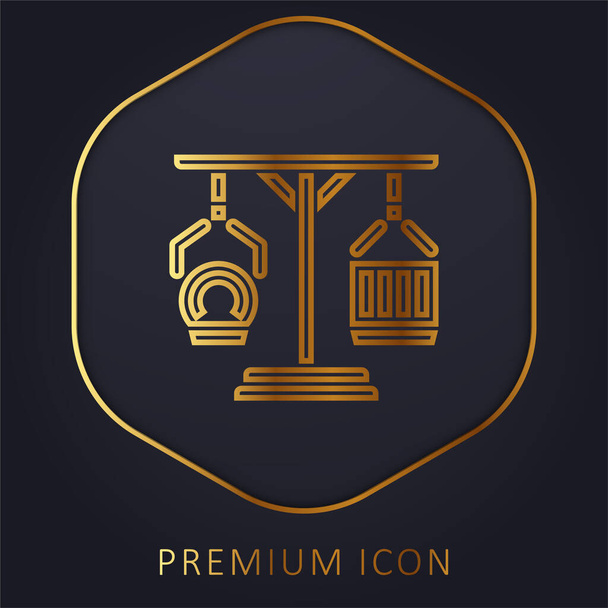 Equilibrio linea dorata logo premium o icona - Vettoriali, immagini