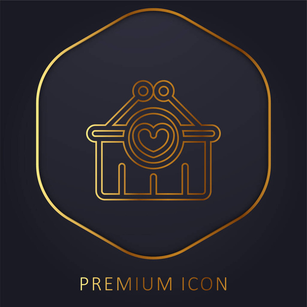 Mand gouden lijn premium logo of pictogram - Vector, afbeelding