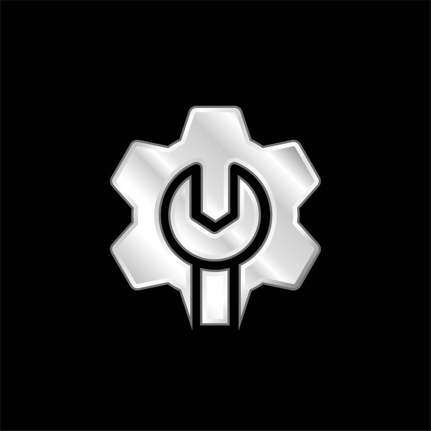 Admin postříbřená kovová ikona - Vektor, obrázek
