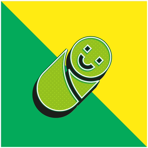 Bebé verde y amarillo moderno 3d vector icono logo - Vector, imagen