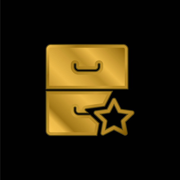Archiv vergoldet metallisches Symbol oder Logo-Vektor - Vektor, Bild