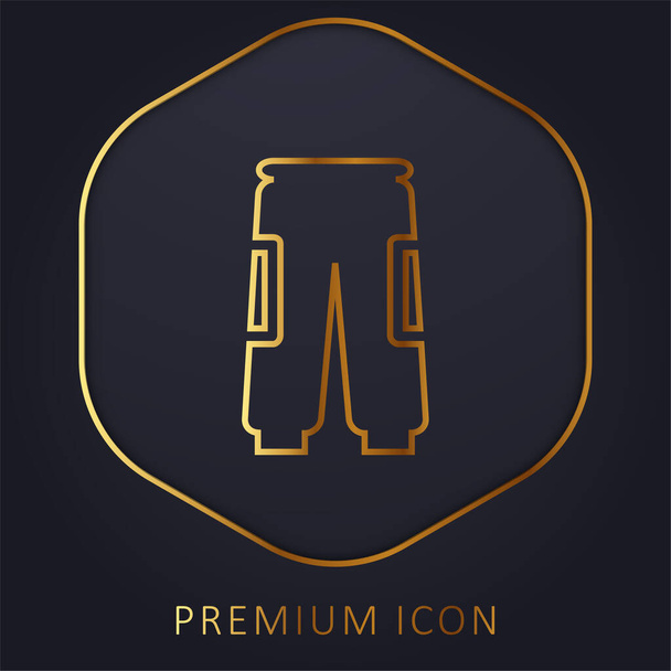 Bag Pants golden line premium logo or icon - Vector, Image