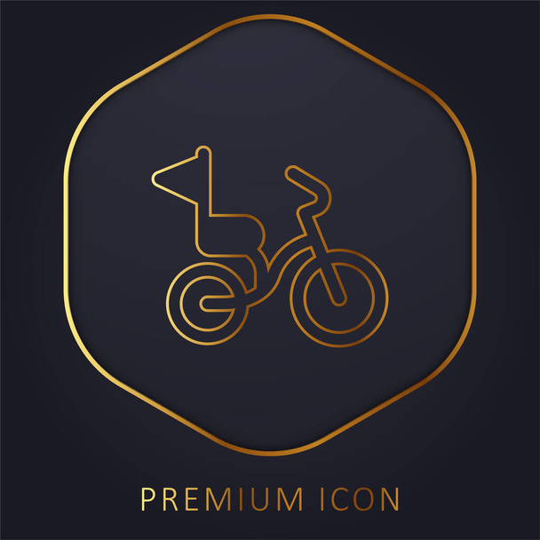 Zlaté prémiové logo nebo ikona jízdního kola - Vektor, obrázek