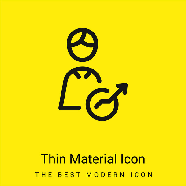 Analyst minimal bright yellow material icon - Vector, Image