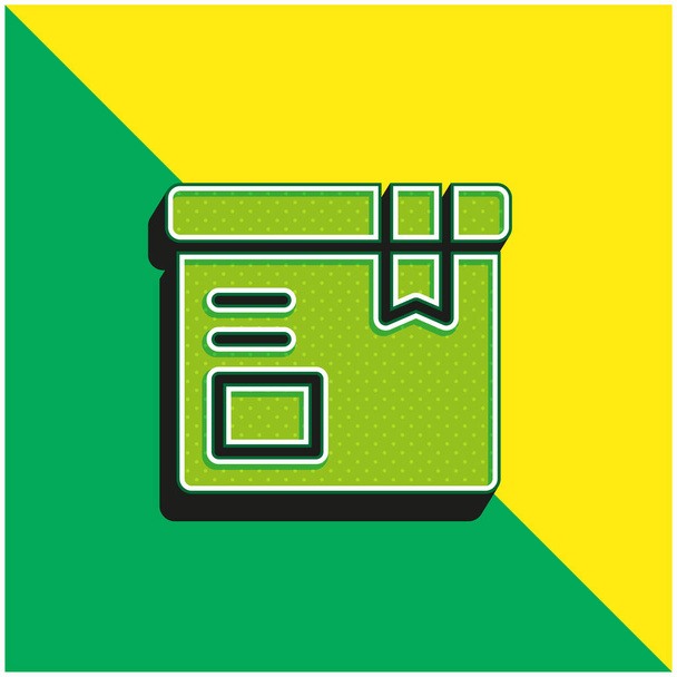Box Groen en geel modern 3D vector icoon logo - Vector, afbeelding