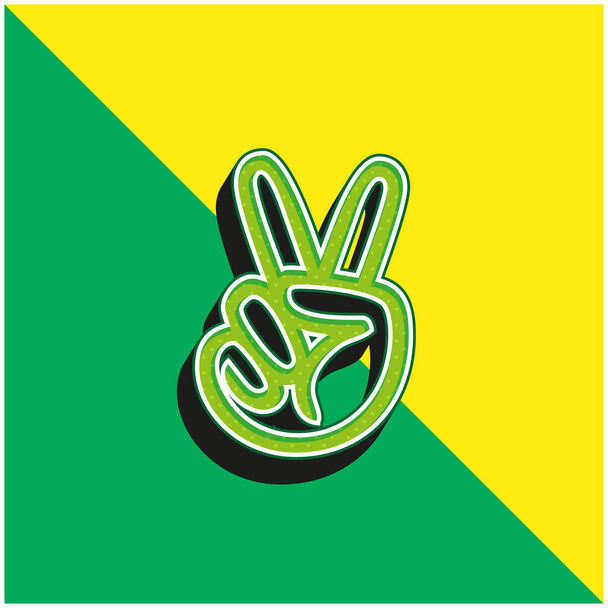 Angelist Zöld és sárga modern 3D vektor ikon logó - Vektor, kép