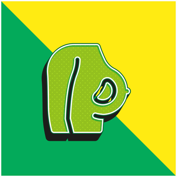 Pecho verde y amarillo moderno vector 3d icono del logotipo - Vector, imagen