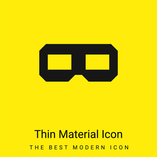 3d Bril minimaal helder geel materiaal icoon - Vector, afbeelding