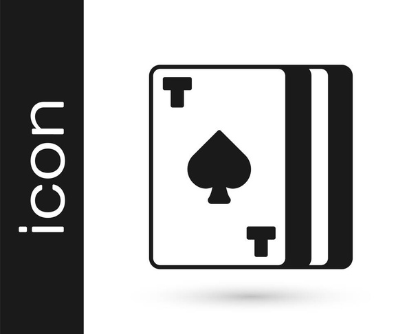 Черный Deck игральных карт иконка изолирована на белом фоне. Игры в казино. Вектор. - Вектор,изображение