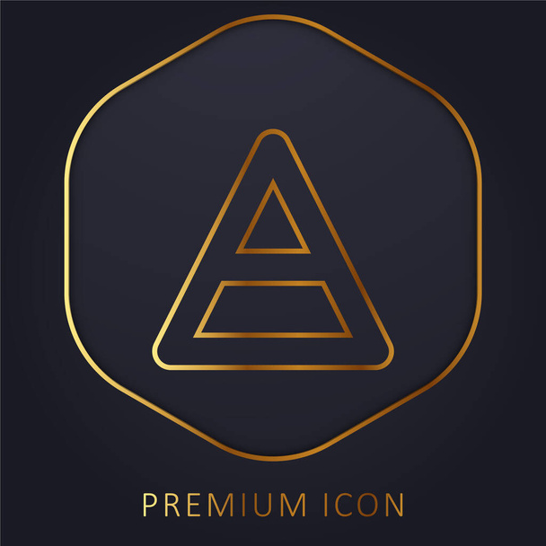 Símbolo de aire línea dorada logotipo premium o icono - Vector, imagen