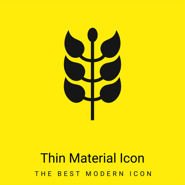 Branch con foglie icona minimale materiale giallo brillante - Vettoriali, immagini