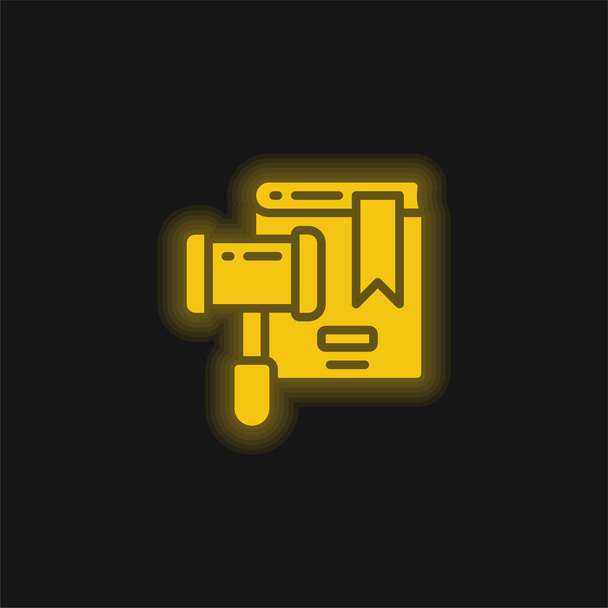 Аукціонна жовта сяюча неонова піктограма
 - Вектор, зображення