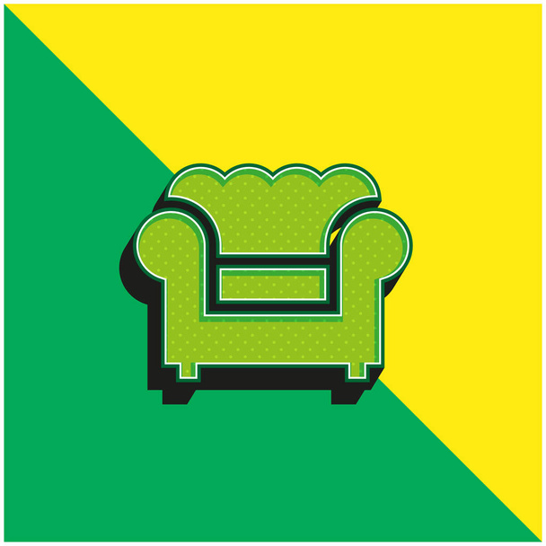 Křeslo Zelené a žluté moderní 3D vektorové logo - Vektor, obrázek