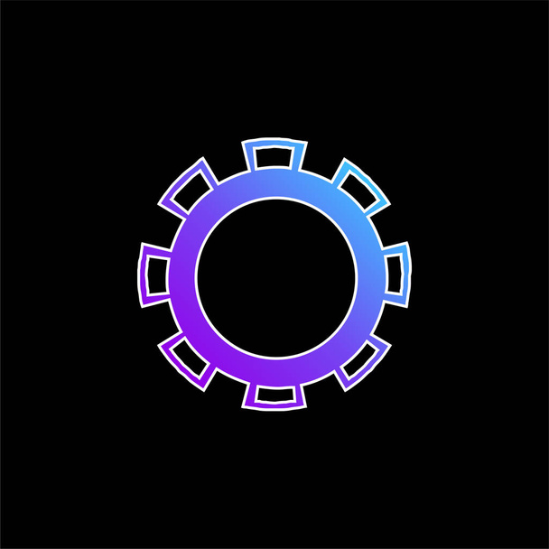 Premio insignia rueda azul gradiente vector icono - Vector, imagen