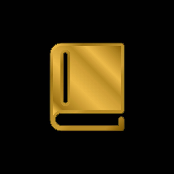 ブラックカバーの本閉じた金メッキ金属アイコンやロゴベクトル - ベクター画像