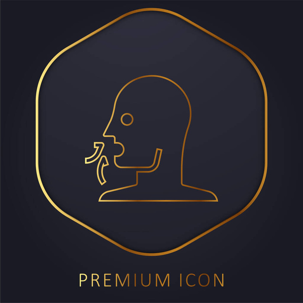 Breathe golden line premium logo or icon - Vector, Image